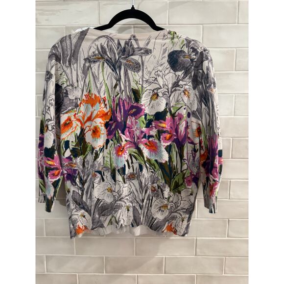 Lane Bryant Floral Sequin Button Front Cardigan V-Neck Size 18/20 - Picture 3 of 5